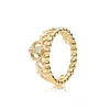 Pandoras ringdesigner smycken för kvinnor originalkvalitet bandringar mode ringar gyllene krona för 925 silver kvinnor presentring