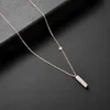 Pendant Necklaces Stainless Steel 2022 Fashion Fine Summer Focus Jewelry Zircon Column Choker Collier & Pendants For Women N-45Pendant