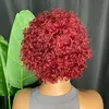 Pixie Cut Headband Wig Human Hair Water Wave Full Machine Made Short Jerry Curly Wigs For Black Women