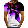 Moda verão camiseta masculina 3d águia impressão camiseta respirável estilo de rua costura tamanho 6xl 220618