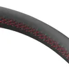 Couvre Volant Marqueur Rouge Cousu À La Main Housse De Voiture en Cuir Artificiel PU Noir pour Clio 3 2005-2013 2005-2013Couvre-VolantCouvre-Volant