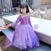 Flickans klänningar Autumn Long Dress Fantasy Cosplay Costum Tutu Princess Vestidos Barn födelsedagsfest prom kväll baby flickor kläder 10 y