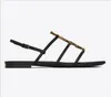 Yüksek kaliteli Kadın Luxurys Tasarımcılar Sandalet Flats Ayakkabı Burnu açık Hakiki Rugan alfabe Ayakkabı