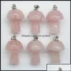 Charms sieraden bevindingen Componenten Mix Natural Stone Quartz Crystal Amethist Agates Aventurine Mushroom Pendant voor DIY Make Drop Delive