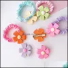 Saç Aksesuarları Kore moda çocuk sevimli colorf çiçek kauçuk band tatlı kız prenses saç drop dağıtım 2021 bebek dhh9z