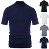 Men's T-Shirts Knitted Shirt T-shirt Formal Autumn Evening Party Clubwear Mens Short SleeveMen's