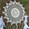 Asibikaashi Dream Catchers Macrame Beige 40cm Large Round Hanging Dreamcatchers Christmas Decoration Big Home Room Wall Decor 220407