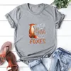 Just A Girl Who Loves Foxes T Shirt Donna Estate Personalità Manica corta Graphic Tee Shirt Femme Cotone Casual Tshirt Donna 220514