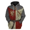 Men039s Hoodies Sweatshirts Men Cool 3D Print Medieval Knight Roman Warrior Solider Uniform Cosplay Vintage Knights Templar P2911106