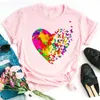 Frau Schmetterling Baum Print Harajuku Sommer T-shirts Casual Rundhals Kurzen Ärmeln Top T Shirt Frauen Schwarz T-shirt Drop Schiff 220526