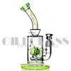 Importerad amerikansk färg Dab Rig Rod Straight Fab Hookahs Glass Bong Recycler 10 tum vattenrör honungskaka jet perc oljeriggar bubbler banger