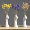 Nordic Hand Vase Blumen Moderne Home Office Dekor von Kreative Blumen Komposition Wohnzimmer Ornament Keramik Vase 210409