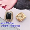 Stud Rechteck Schwarz Glas Steine Ohrringe Hohe Qualität Party Exquisite Schmuck Für WomenStud Effi22