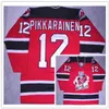 Nik1 #12 Ilkka Pikkarainen Vintage 90s Albany River Rats Hockey Jersey Embroidery Stitched Customize any number and name Jerseys