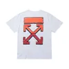 Chao Brand Off-White2021 Весенний летний стиль припечатка x Marker Orange Red Arrstyle Мужская футболка с коротким рукавом