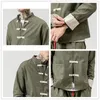 Jddton Men S Kimono Open Jackets Solidne płaszcze odzieży wierzchniej luźne swobodne chińskie styl męski Mężczyzna retro komfort retro jelita JE145 220727