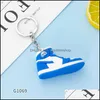 Anahtarlıklar Moda Aksesuarları 2022 Satış Yeni Stil Stereo Sneakers Düğme Kolye 3D Mini Basketbol Ayakkabı Modeli Yumuşak Plastik Dekorasyon G