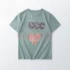 Fashion Trend Mens T Shirts High Quality Embroidery Womens Tees Couples Short Sleeve Heart Print Tops Size M-2XL