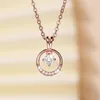 Pendant Necklaces Huitan 2022 Round Necklace For Women Brilliant Crystal CZ Stone Fashion Versatile Wedding Eternity Jewelry Whole183i