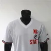 NCAAカレッジNC州立野球ジャージターナーサイズS-3XLすべてのED刺繍ホワイトプルオーバー