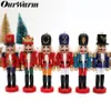 6pcs Wood Nutcracker Christmas Lucky Christmas Nutcracker Decorations Ornaments Drawing Walnuts Soldiers Band Dolls257P