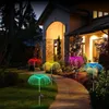 La méduse solaire extérieure de fibre optique de fleur de LED allume la lampe de décoration pour le jardin