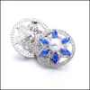 Chiusure Ganci Accessori per gioielli Componenti a forma di fiore Cristallo Bottone a pressione Strass 18Mm Metallo Sn Dhtvf