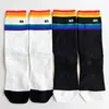 Lange Damen-LL-Socken mit Etiketten, Mode, Yoga, Sport, Medien, Corta, hohe Socken, Regenbogenfarben