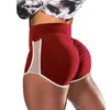 Kvinnor Hög midja Yoga Shorts Side Hollow Out Sport Gym Leggings Jogger Push Up Workout Tights Kort byxor Solid Pajama Sommar Y220417