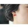 Orecchini a clip a forma di fragola stile coreana con chiusura a clip per le donne CZ di alta qualità doppia perla senza gioielli traforati non allergiciClip-on
