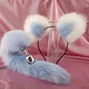 Oreilles mignonnes bandeaux avec renards/queue de lapin métal bout à bout Plug Anal érotique Cosplay accessoires adultes sexy jouets pour Couples