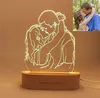 Drop Custom 3D Lamp DIY Po Text Personalized Bedroom Led Night Light for Christmas Valentines Day Holiday Gift 220623