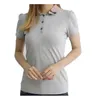 2022 Luxe Europa Parijs Vrouwen Polo's Beluringt Shirts Korte Mouw Casual Katoen Print Plaid Letter Dames 100% Katoenen Polo T-shirt Groothandel Zwart Rood Wit Tops S-XXL