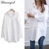 Chemise surdimensionnée pour femmes tuniques chemises blanches pour l'école femmes chemisier élégant pour femmes chemise blanche surdimensionnée femmes Blouses tunique 220407