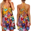 Sexy Straps Dress Women Summer Fashion Hip Hop Print O Neck Olcyfeless Party Bress