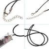 Pendant Necklaces 4pcs Glass Bottle Chip Gemstone Beads Pendent Polyester Rope Adjustable For Women JewelryPendant