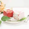 RMTPT 50 PCs/Party Marble Style Box Square Flower Boxbaby Birthday Wedding Party Candy Box Sacos de embrulho de embrulho J220714