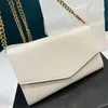 Uptown Chain Bag Wallet in Grain De Poudrer Embossed Leather Clutch Crossbody Cassandra Mini Envelope Wallet with a Flap Snap Handbag Shoulder Bags Pu b1uu#