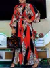Bohemian Maxi Dress VONDA Summer Women Sundress Vintage Puff Sleeve Printed Party Long Casual Vestido Robes Oversized 220611