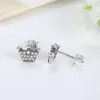 New Original 925 Sterling Silver Earrings 2022 Crystal Stud Earrings Women Rose Gold Crown Infinity Heart Bee Earrings Jewelry