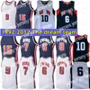 James Mens Basketball Jerseys 10 K B 15 6 Ewing 8 Pippen 9 MJ Stitched Factory Retro Throwback 1992 2012 Jerseys