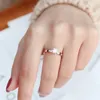 Wedding Rings Anti Allergy Titanium Steel 1 Big 4 Small Cubic Zirconia Ring For Woman Rose Gold Color Crystal Jewelry Bague Wynn22