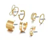 7pcs/set boho ouro amplo anel de junta conjunta para mulheres vintage geométrica grande arco nó estrela de metal anel de dedo jóias presentes de jóias