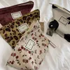 Cosmetische tassen cases corduroy plaid luipaard print tas wassen vrouwen reis make -up zakje schoonheid opslag make -up organisator clutch bagcosmetic