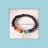 Beaded Strands Bracelets Jewelry Jln Seven Chakra Lava Bracelet Yoga Energy Healing Stone Reiki Prayer Beads Stretch For Man And Woman Drop