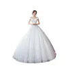 Andere trouwjurken eenvoudige 2022 jurk elegante boothals van het schouder kanten borduurwerk omhoog plus size slanke bruid jurk lother lother