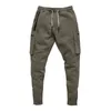 Joggers Sweetpants Men Calças magras casuais calças de vários bolsos de rastreamento masculino Treinamento de fitness de ginástica Esporte de pisca de panteda G220713