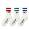 Men's Socks New RRR123 Numbers Letters Color Matching Cotton Socking for Men and Women High Street