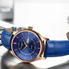 Hoge kwaliteit rose goud wijzerplaat horloge mannen lederen waterdicht 30m horloges zakelijke mode japan quartz beweging auto datum mannelijke klok 220407