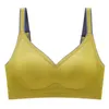 女性のためのWasteheart for Purple Wireless Padded BraプッシュアップBralette One-Piece Bras Lace 90 Cup A B Underwear SeamlessT220726